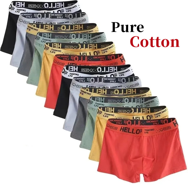 Boxer Brief Pack Cotton - 10 peças/roupa interior masculina de algodão