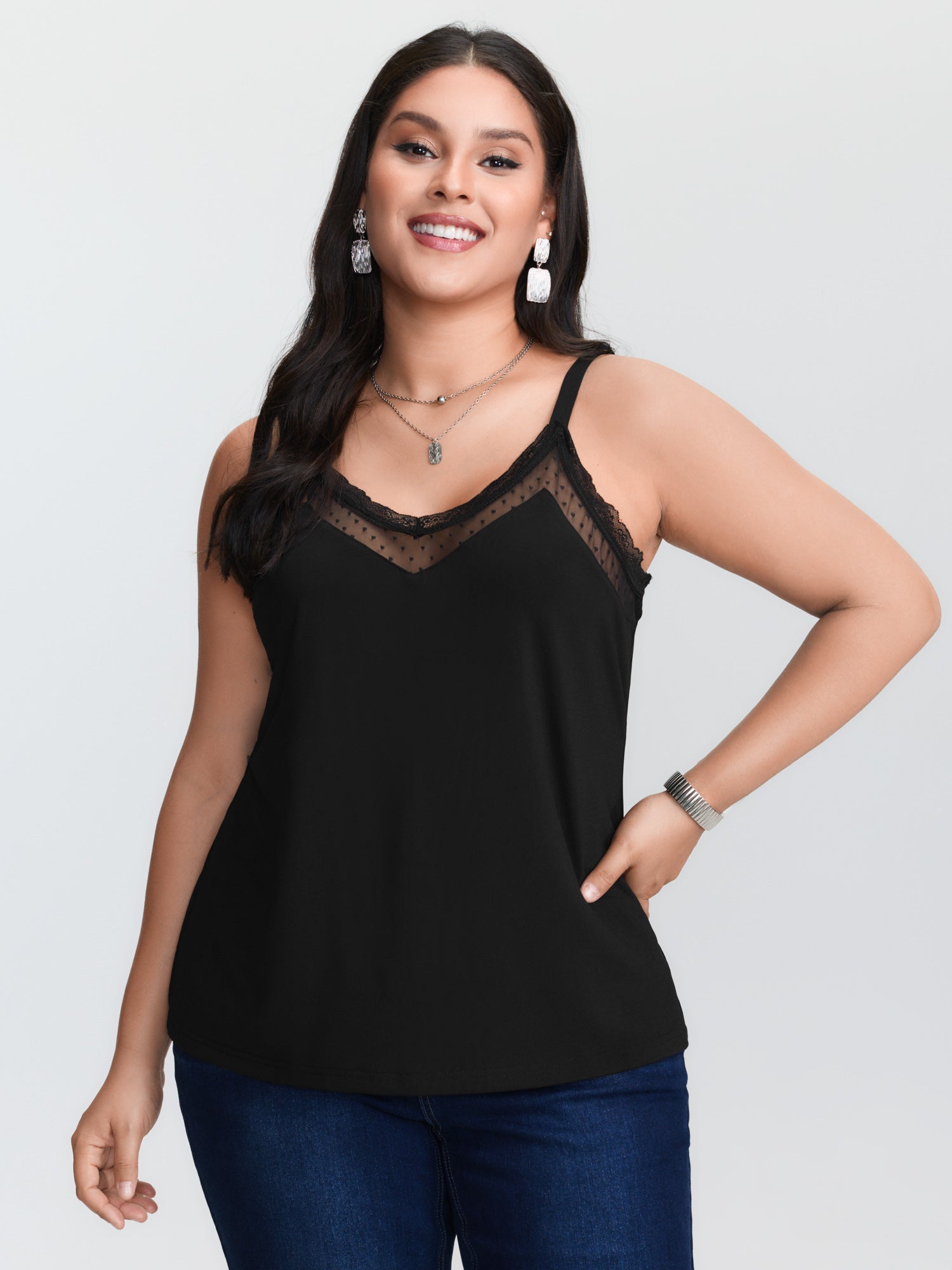 Suspender Tank Top - Camisola de malha preta, disponível em