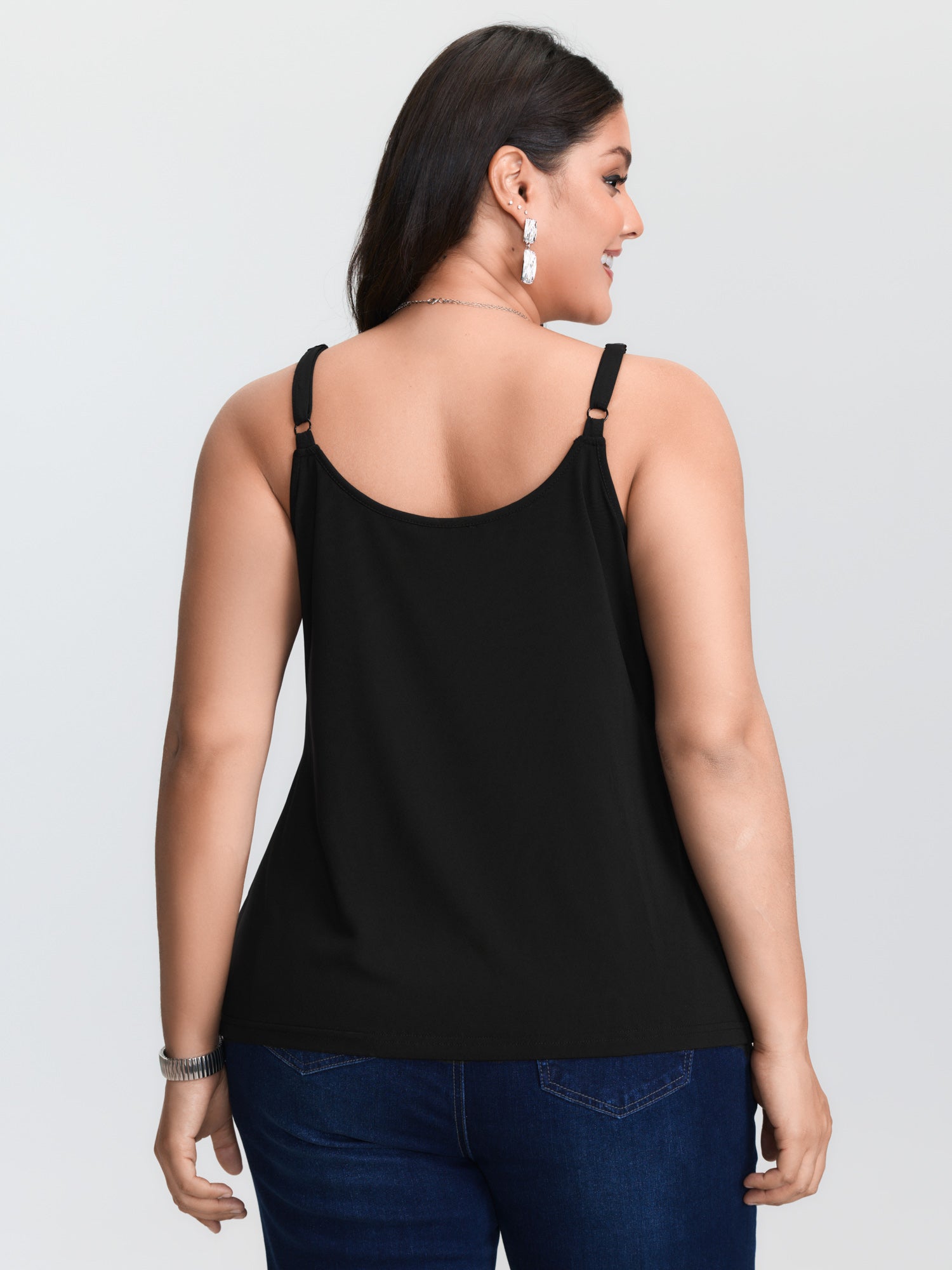 Camisola de malha preta, dispo - Suspender Tank Top avaliação e preço